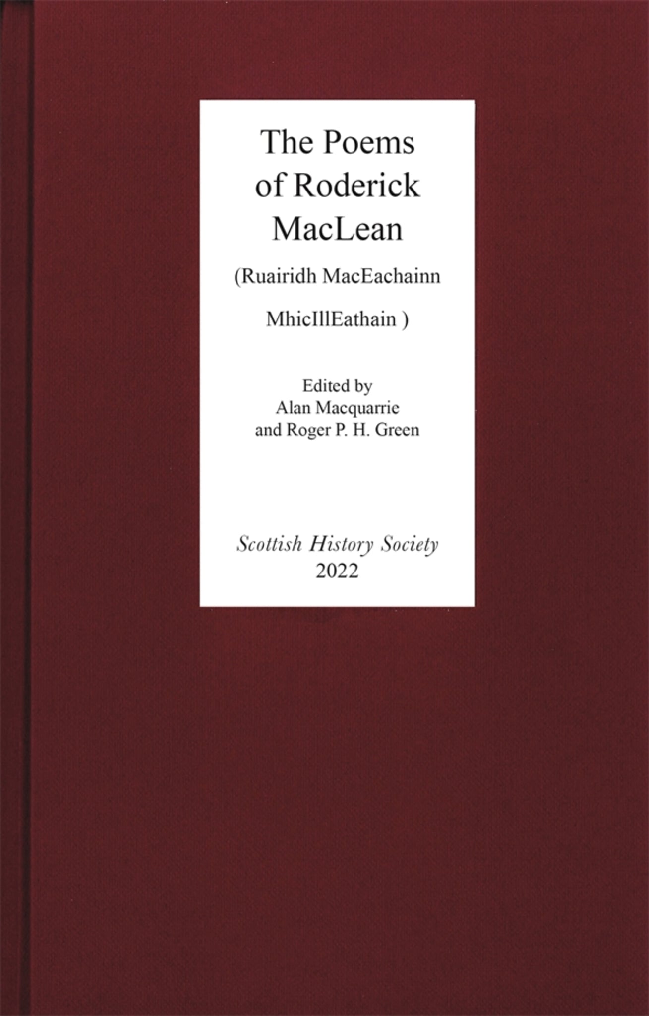 Cover image for The Poems of Roderick MacLean ISBN 9780906245477