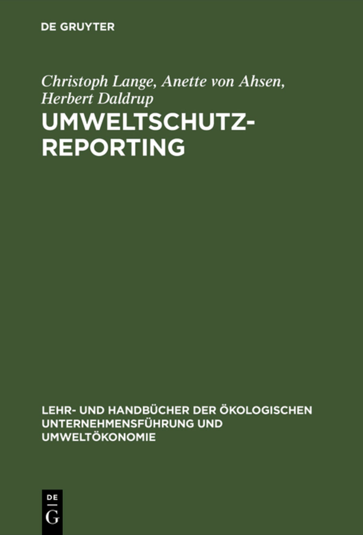 Cover image for Umweltschutz-Reporting ISBN 9783486252095