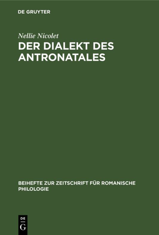 Der Dialekt des Antronatales