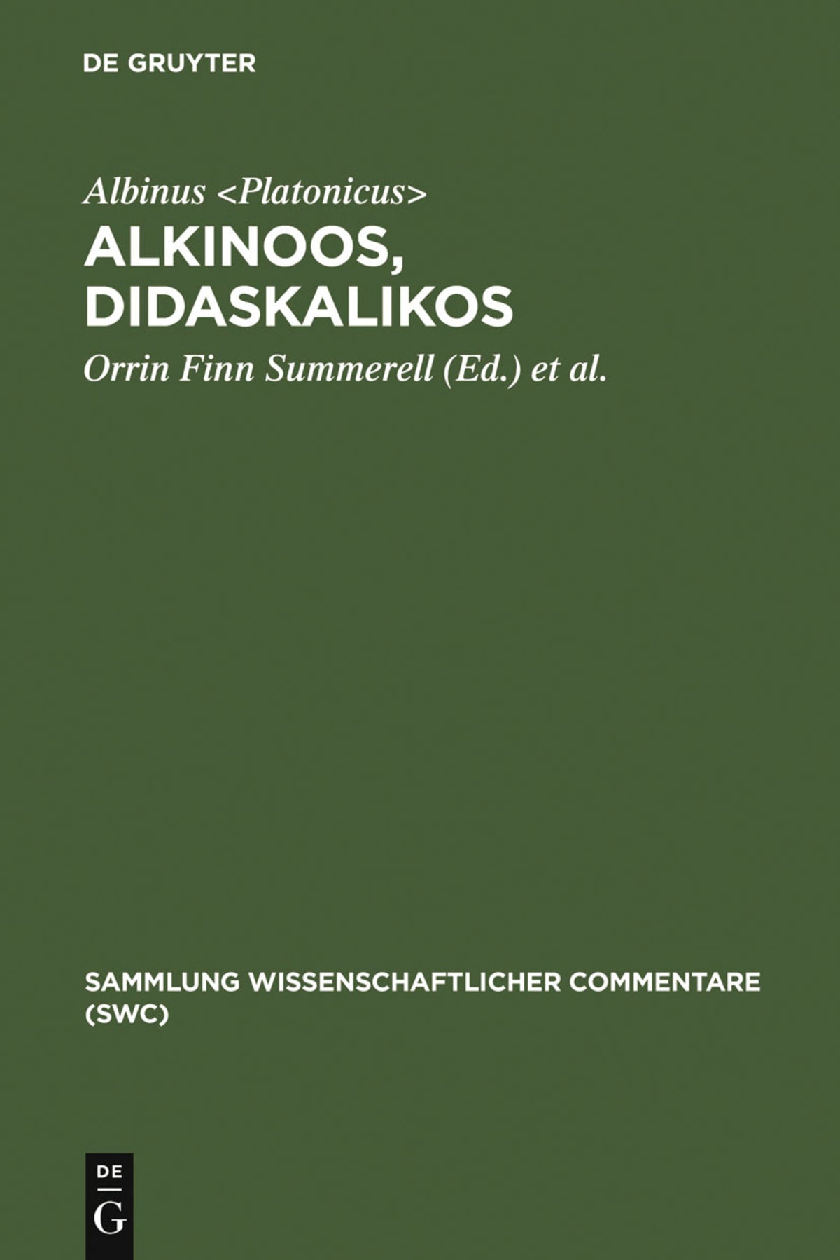 Cover image for Alkinoos, Didaskalikos ISBN 9783110194517