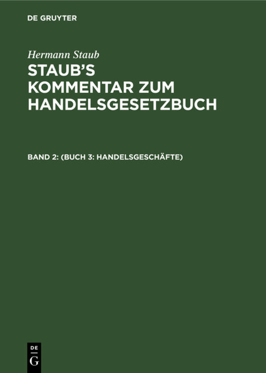 (Buch 3: Handelsgeschäfte)