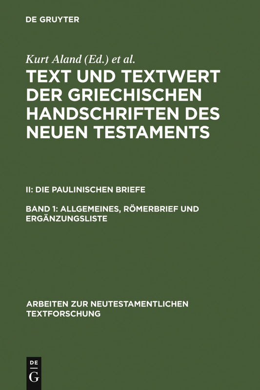 Allgemeines, Römerbrief und Ergänzungsliste