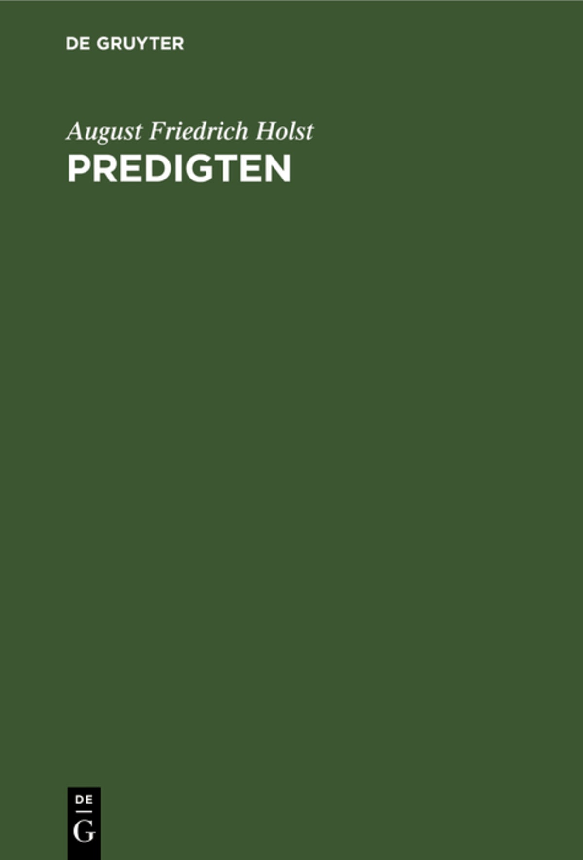 Cover image for Predigten ISBN 9783111087672