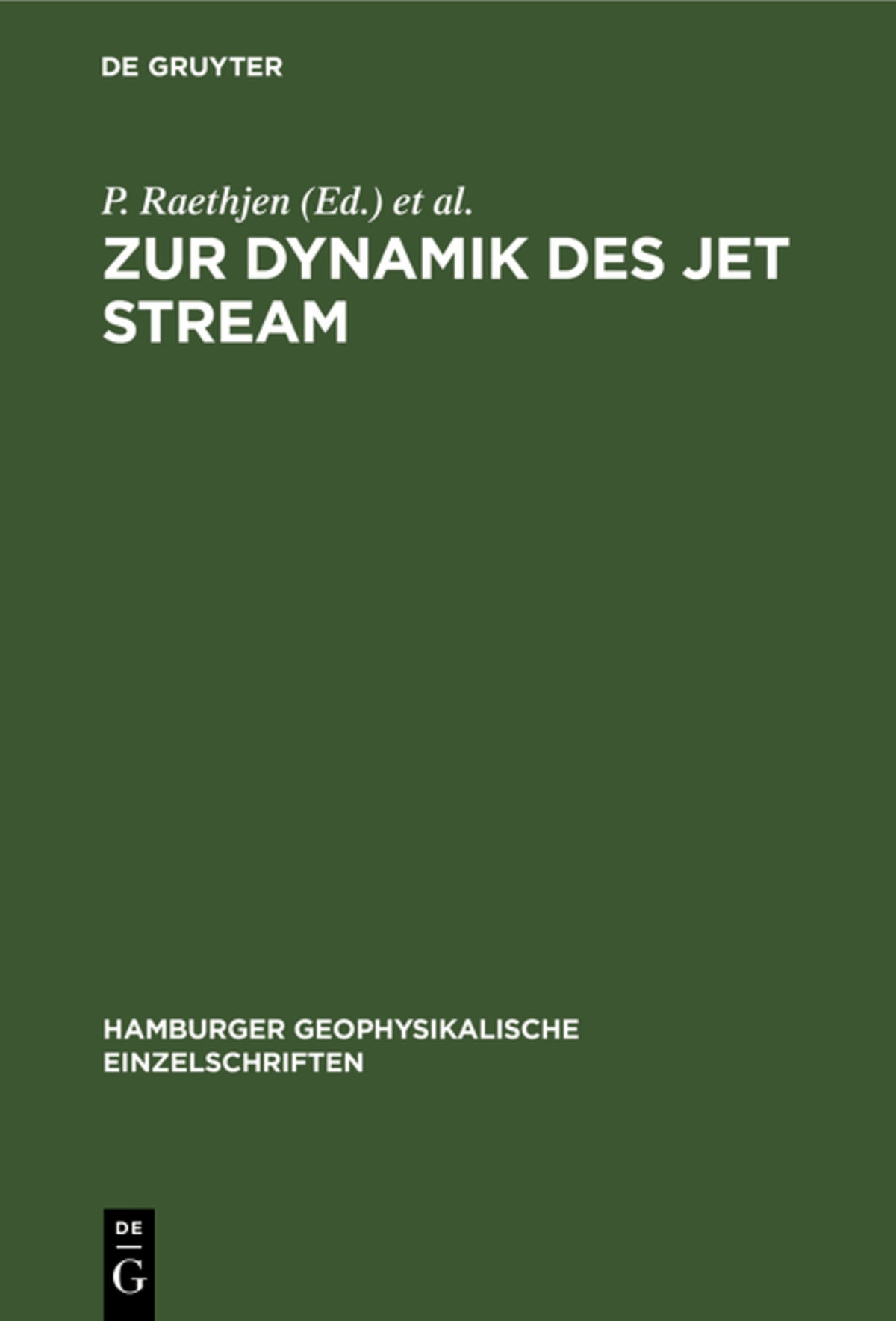Cover image for Zur Dynamik des jet stream ISBN 9783111043562