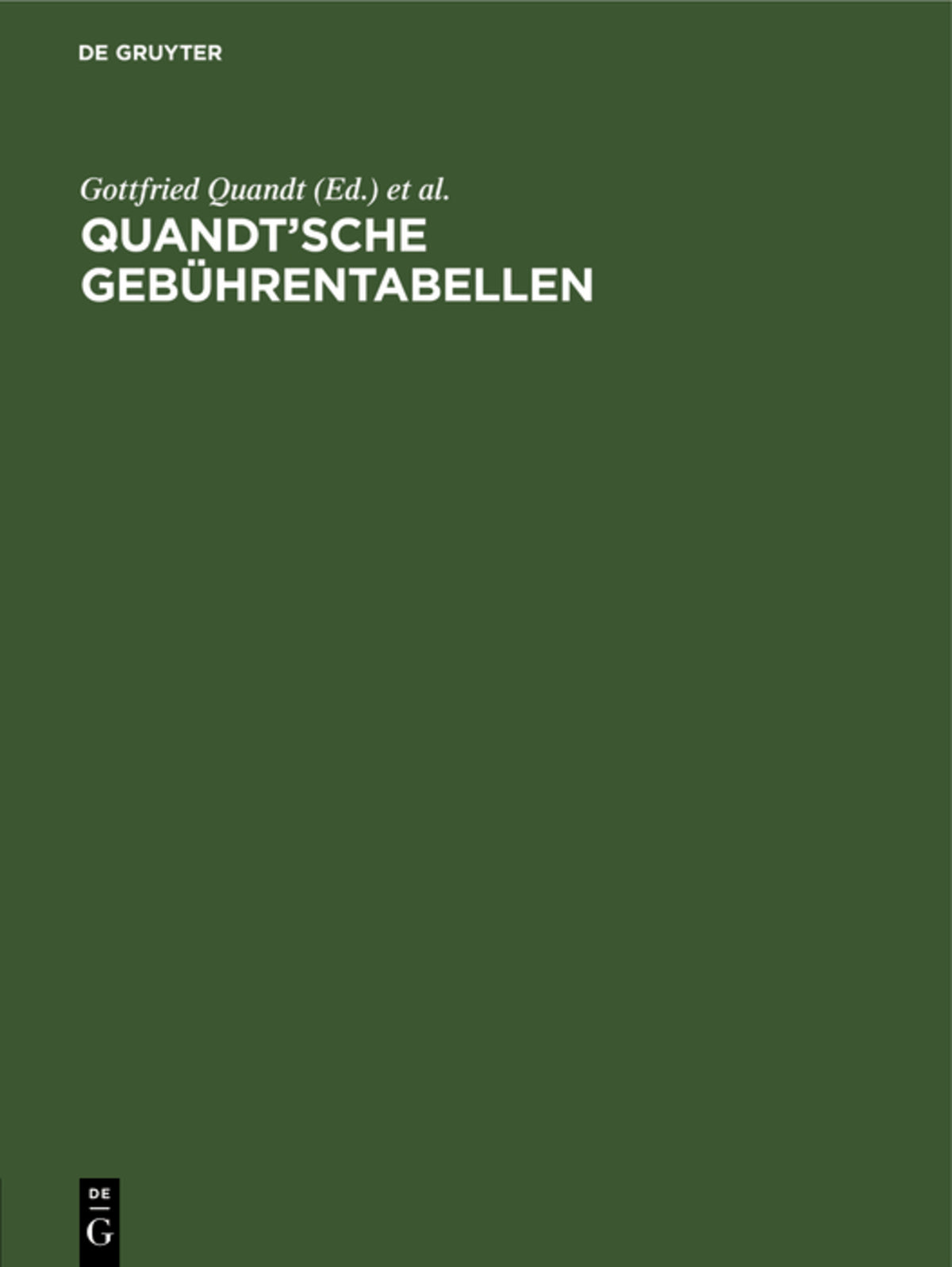 Quandt’sche Gebührentabellen