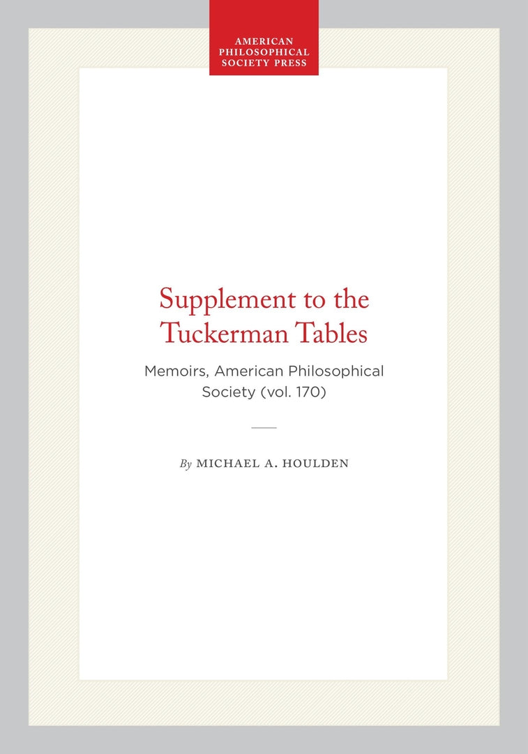 Cover image for Supplement to the Tuckerman Tables ISBN 9780871691705
