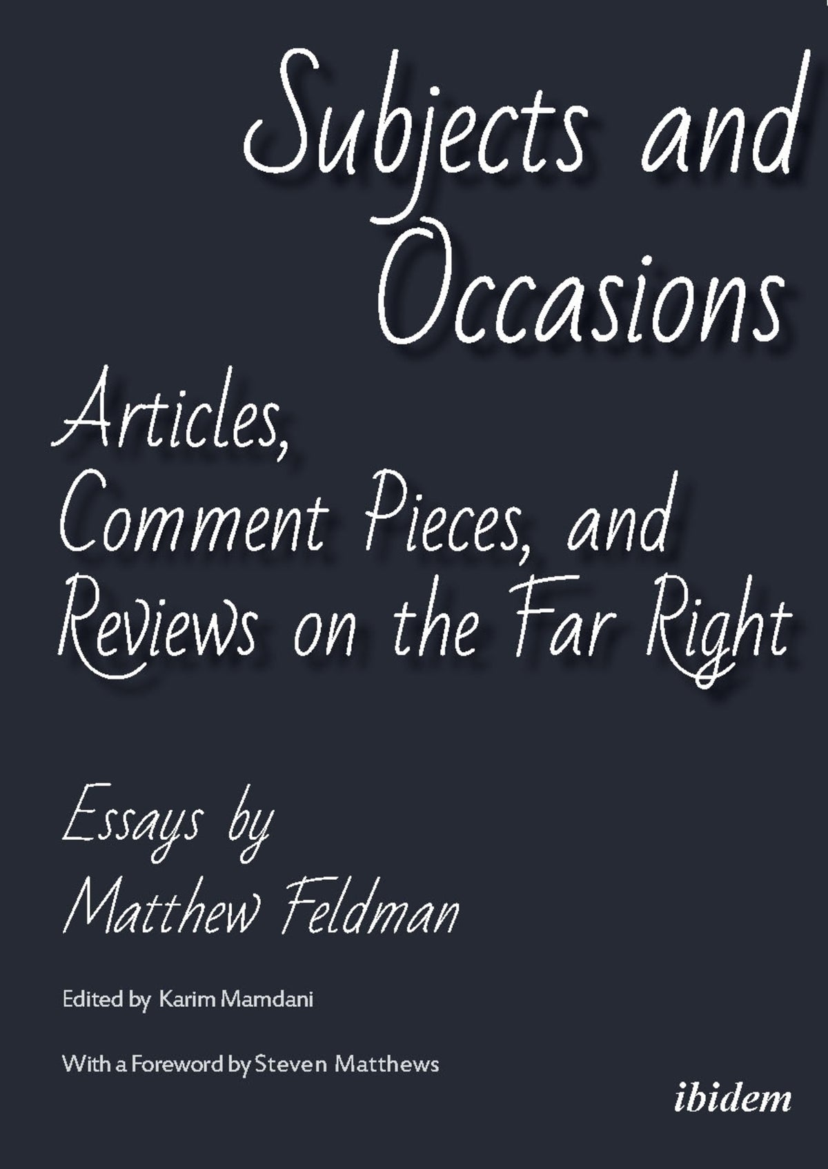 Cover image for Subjects and Occasions ISBN 9783838217536