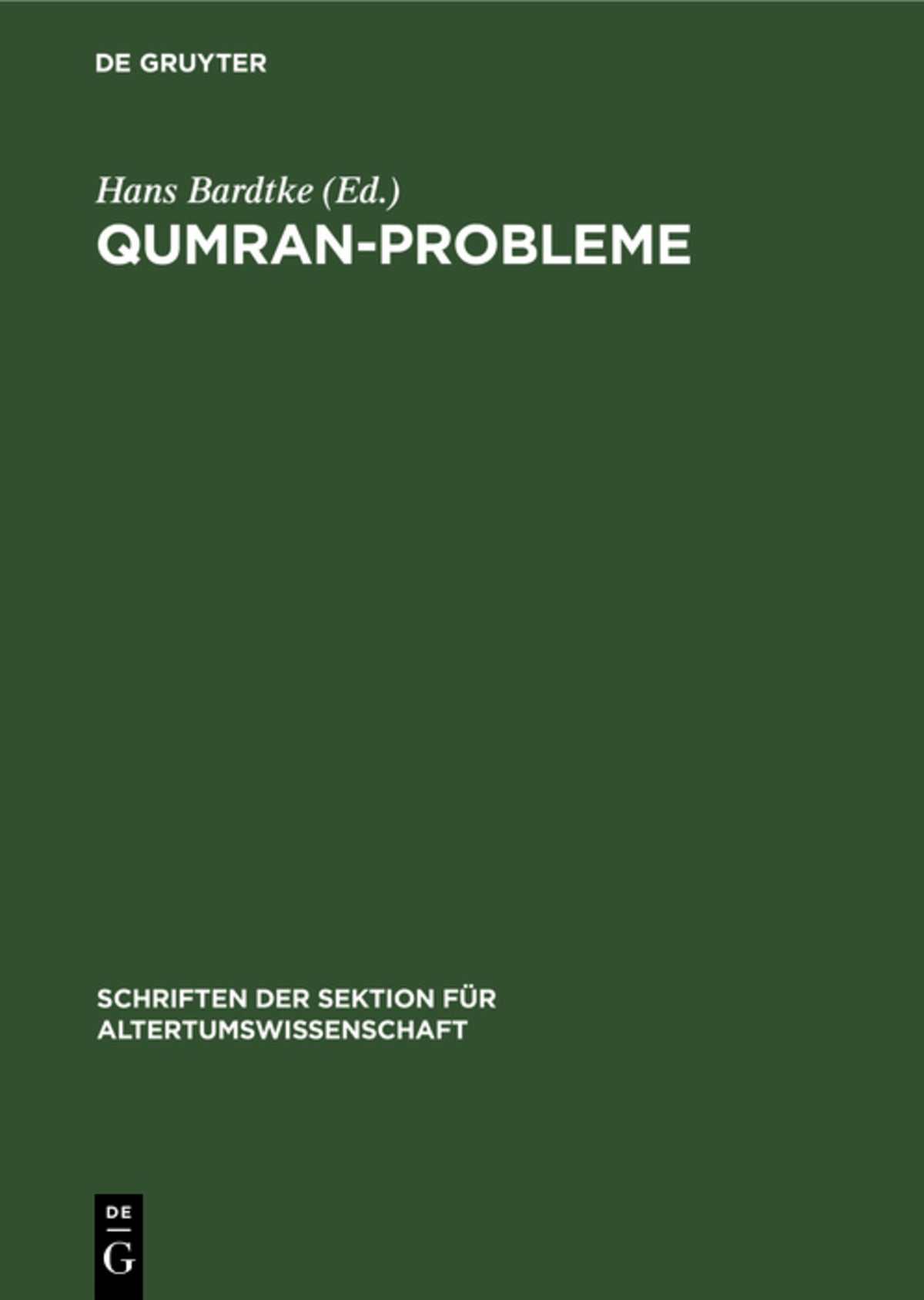 Cover image for Qumran-Probleme ISBN 9783112545515