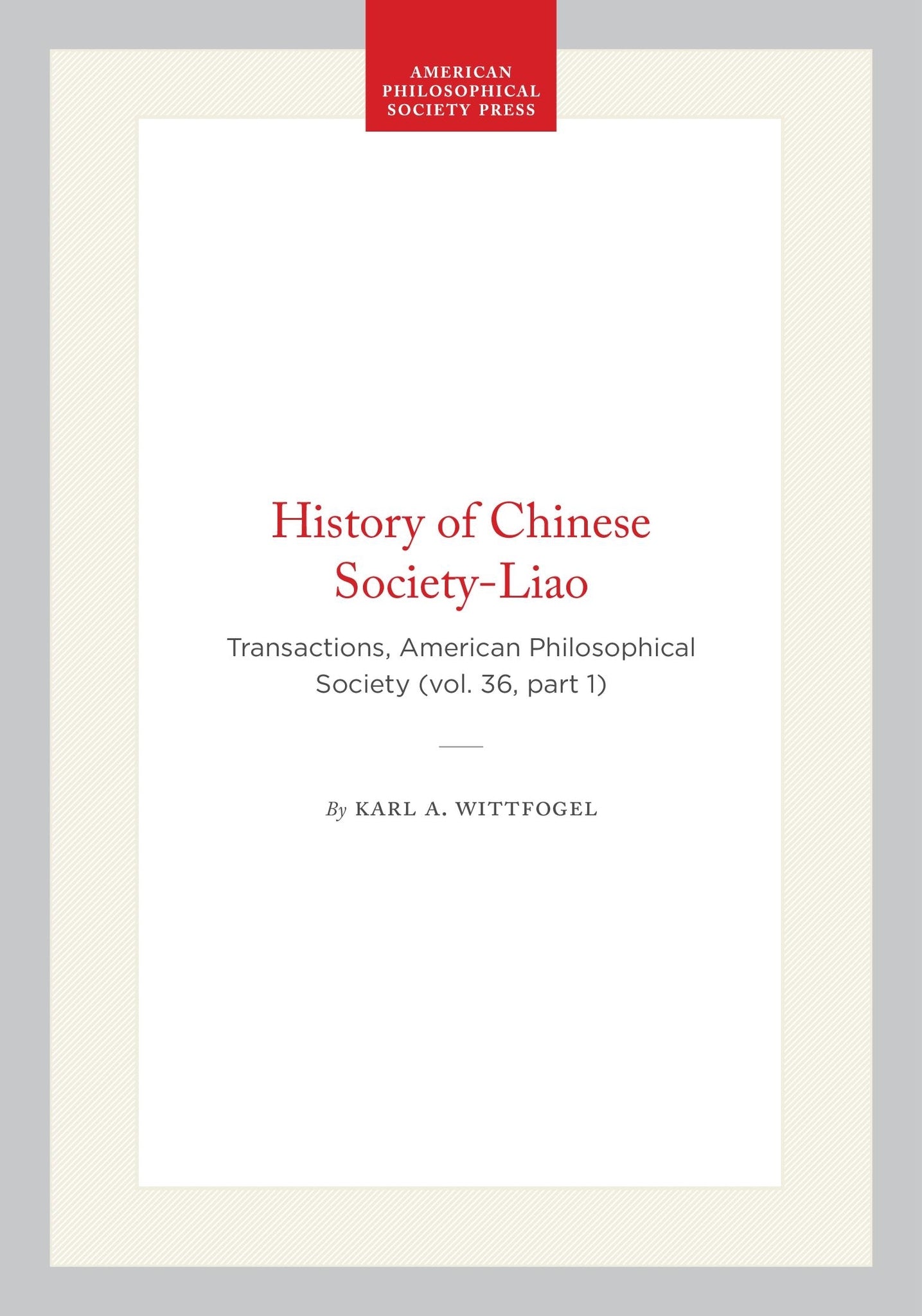 History of Chinese Society-Liao