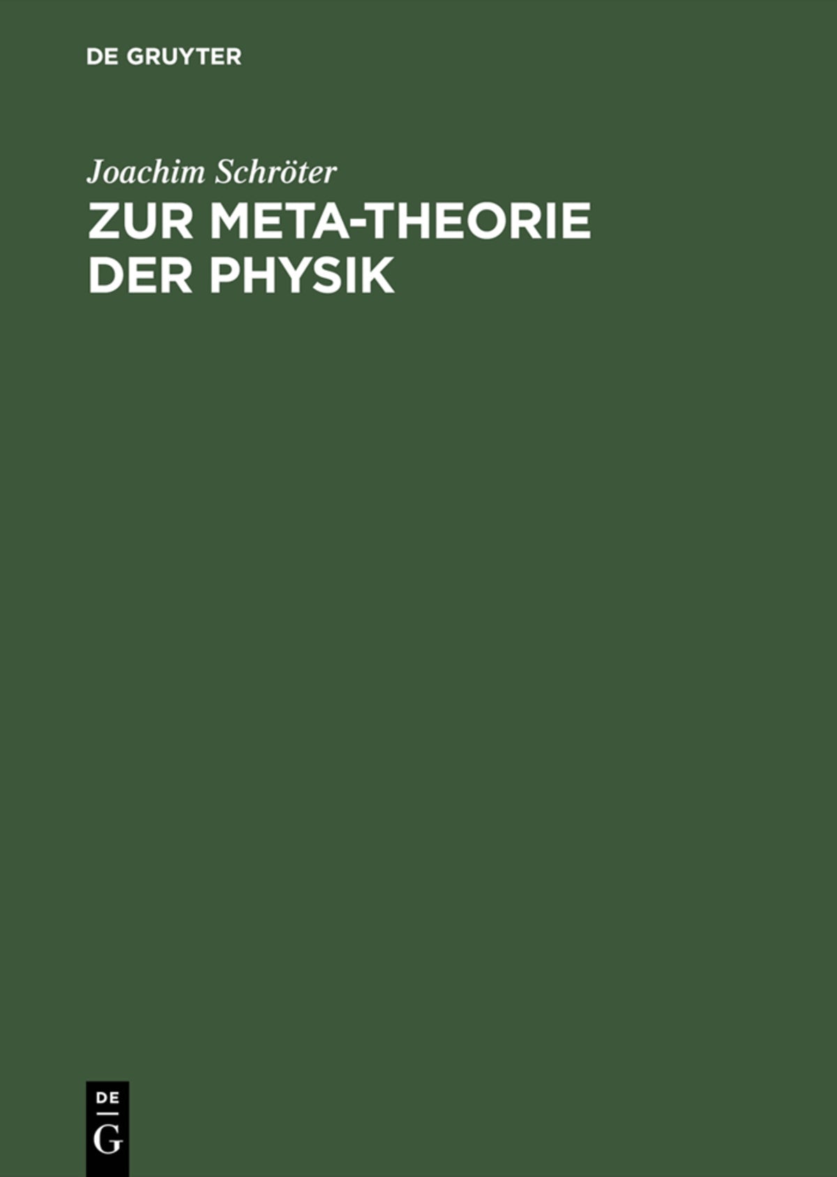 Cover image for Zur Meta-Theorie der Physik ISBN 9783110138115