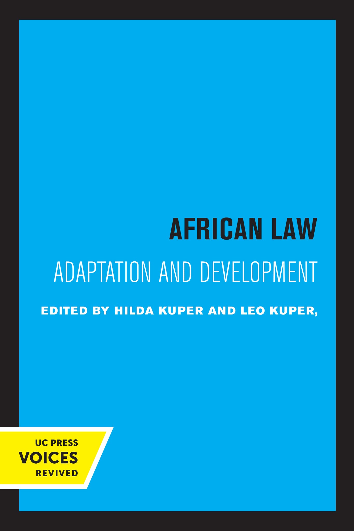 Cover image for African Law ISBN 9780520318700