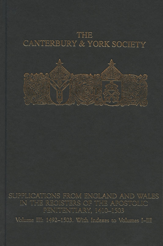 Supplications from England and Wales in the Registers of the Apostolic Penitentiary, 1410-1503