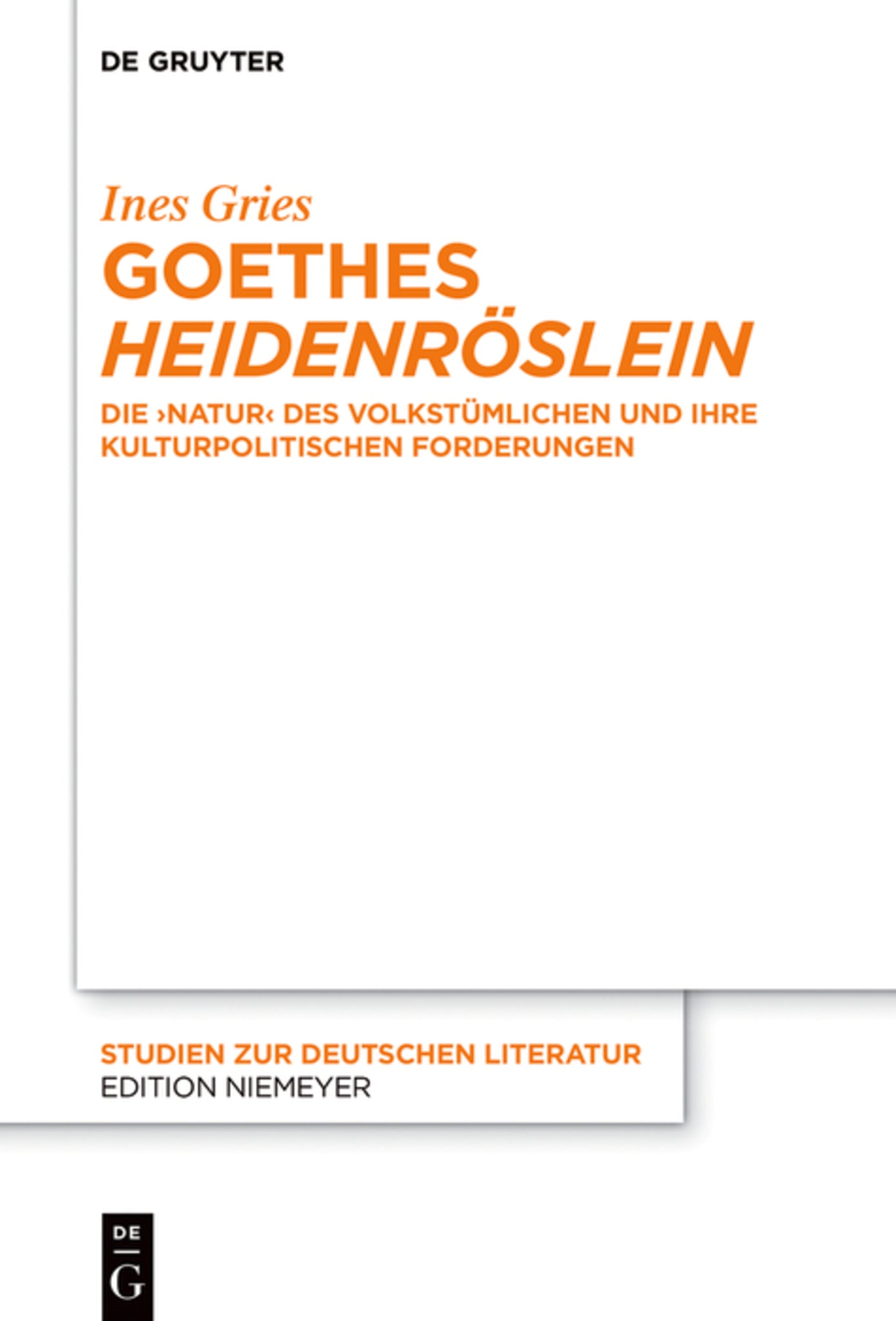 Cover image for Goethes ›Heidenröslein‹ ISBN 9783112267547