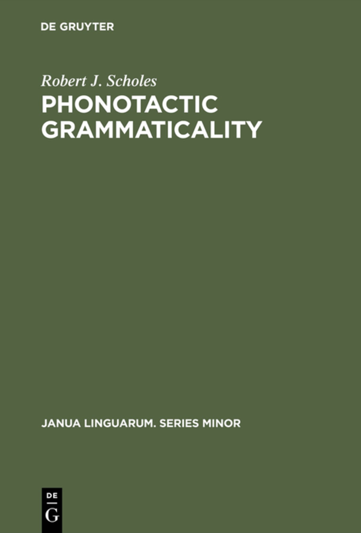 Cover image for Phonotactic grammaticality ISBN 9783110997842
