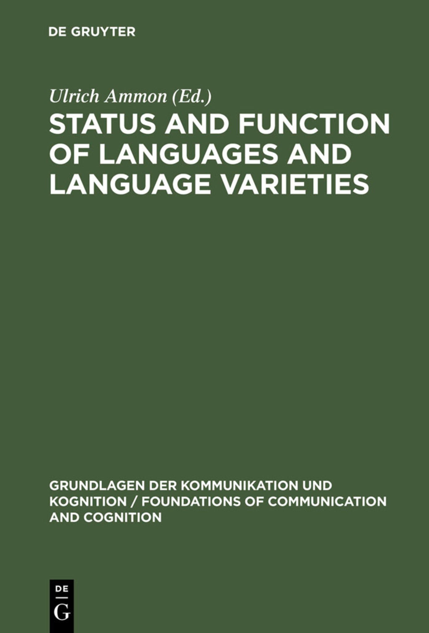 Status and Function of Languages and Language Varieties