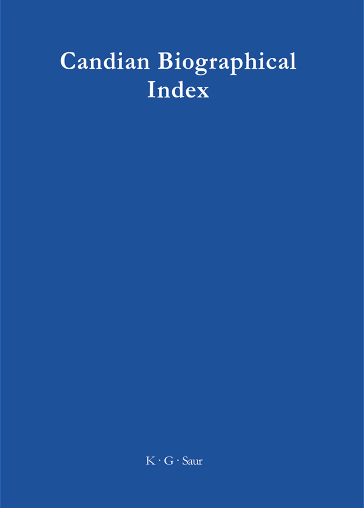 Canadian Biographical Index
