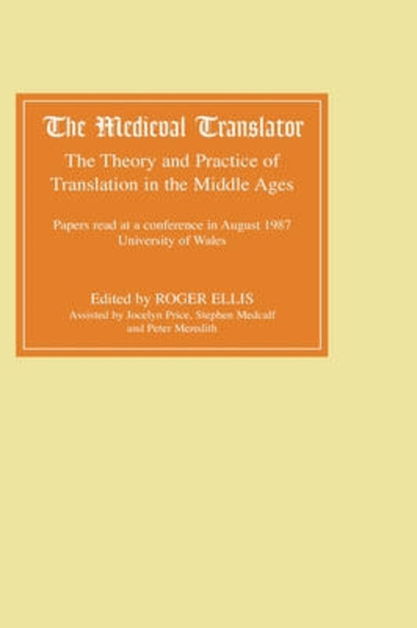 Cover image for The Medieval Translator ISBN 9780859912846
