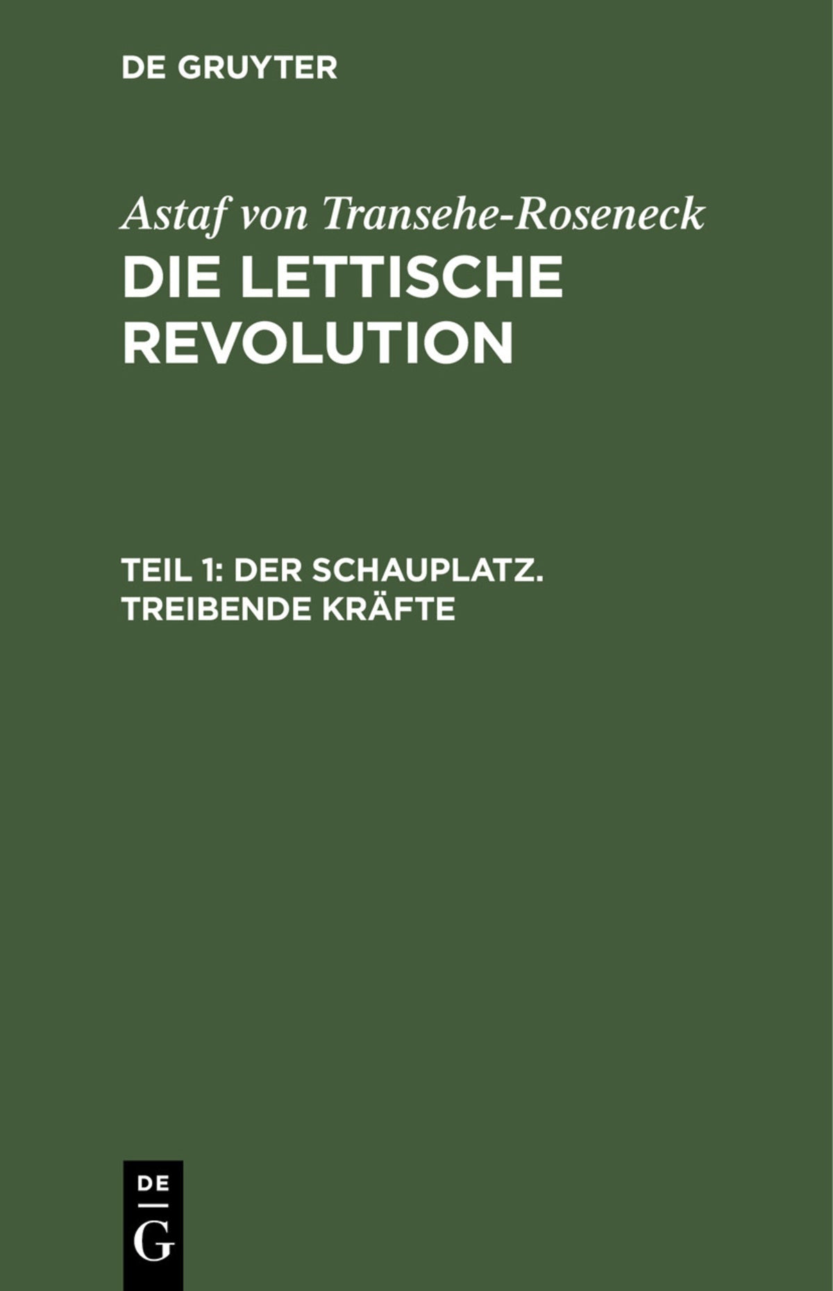 Cover image for Der Schauplatz. Treibende Kräfte ISBN 9783112376935