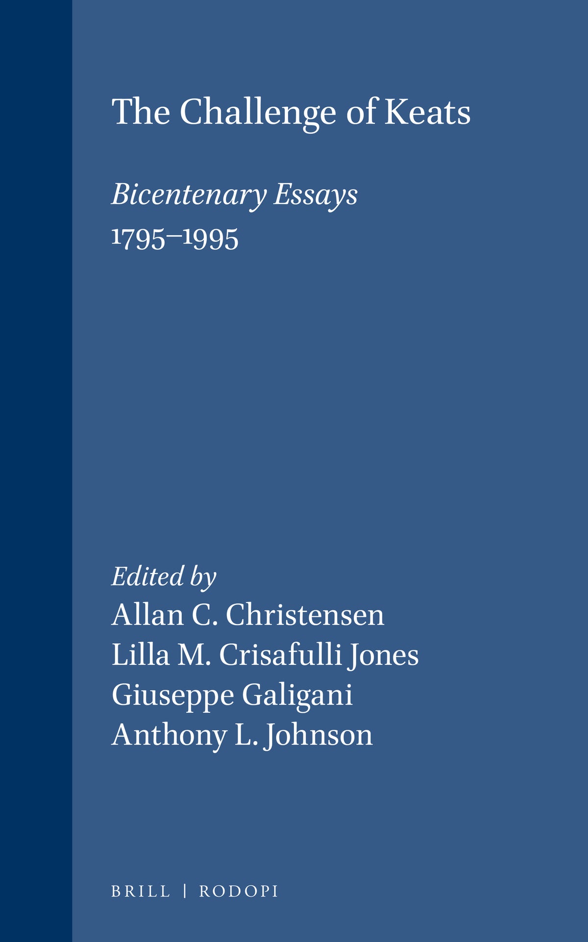 Cover image for The Challenge of Keats ISBN 9789042005099