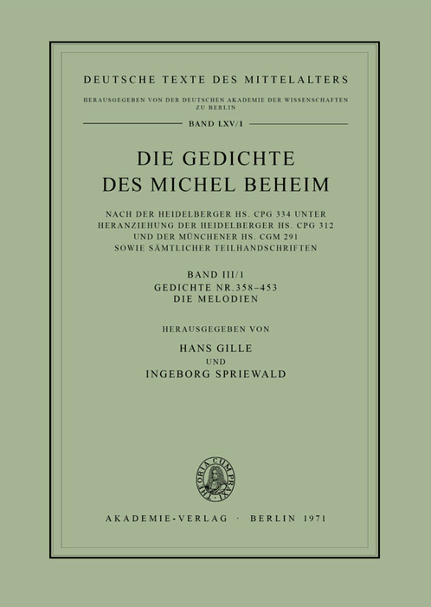 Gedichte Nr. 358–453. Die Melodien
