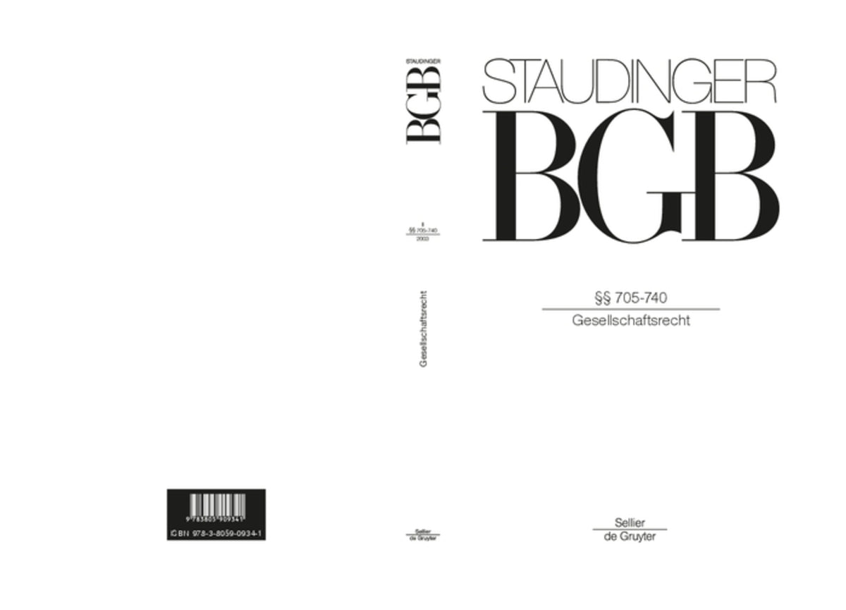 Cover image for §§ 705-740 ISBN 9783805909341