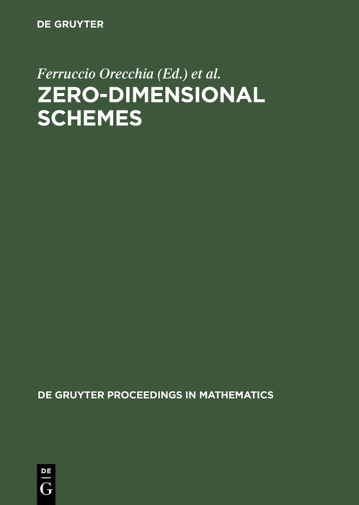 Cover image for Zero-Dimensional Schemes ISBN 9783110139341