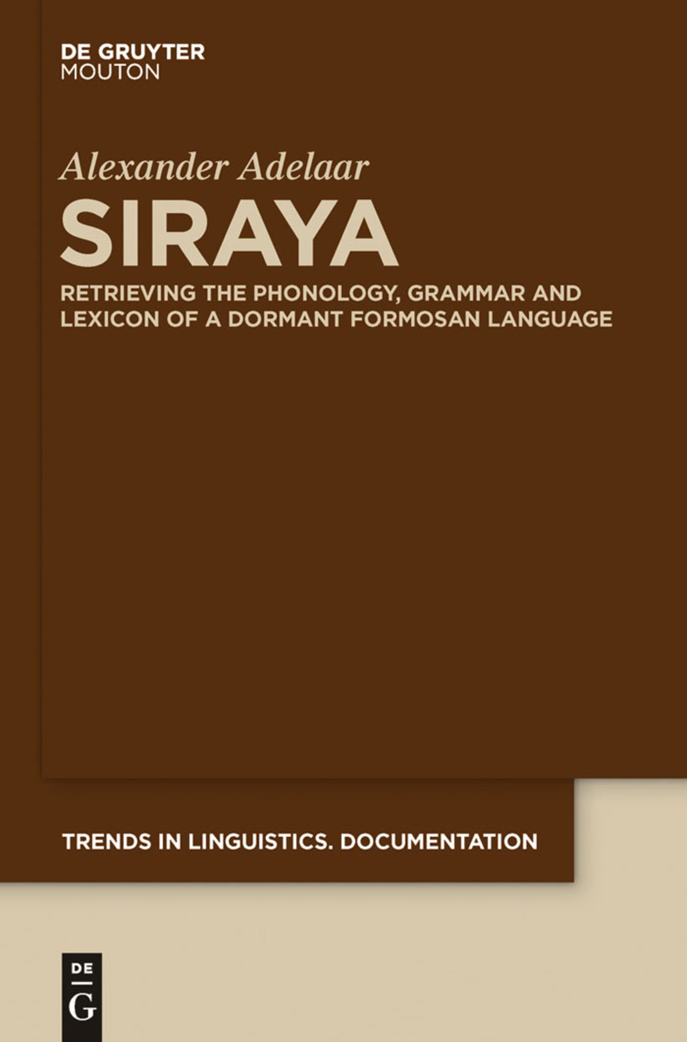 Cover image for Siraya ISBN 9783110252958