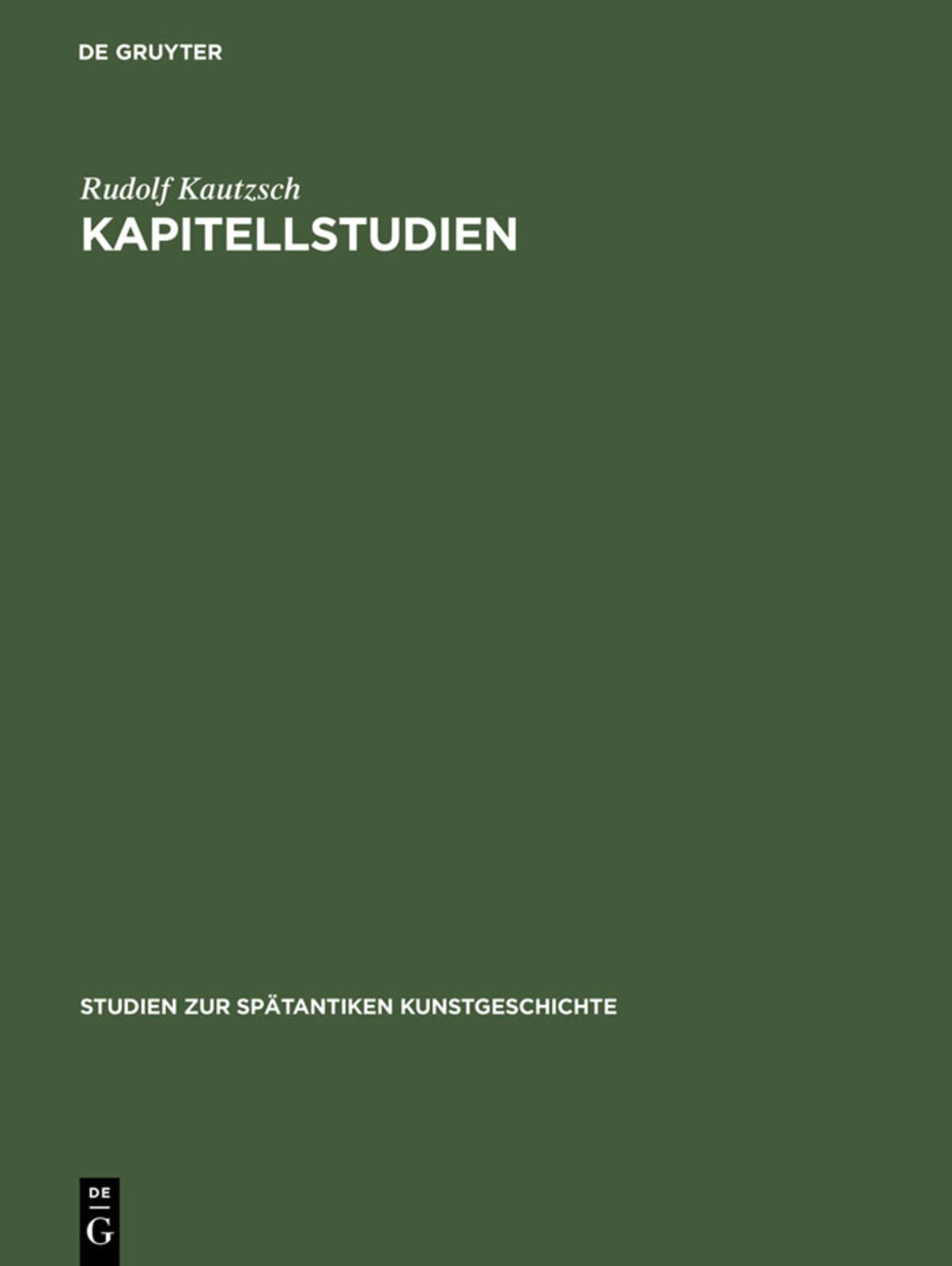 Cover image for Kapitellstudien ISBN 