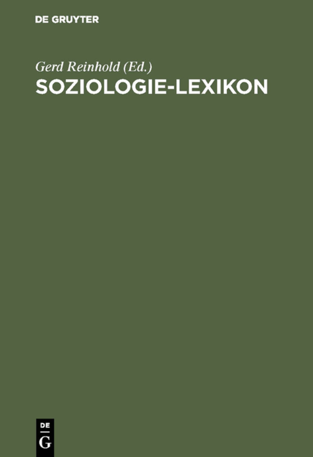 Cover image for Soziologie-Lexikon ISBN 9783486254402