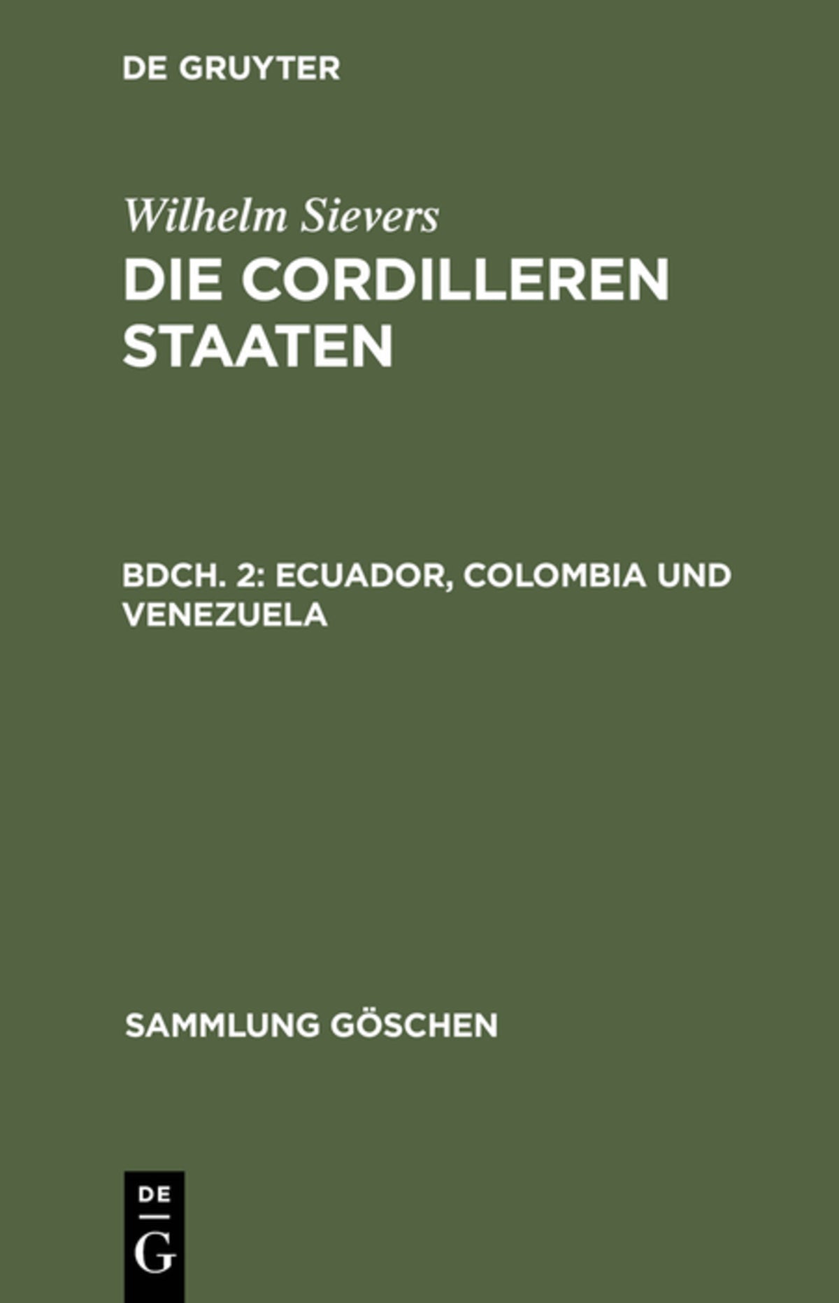 Cover image for Ecuador, Colombia und Venezuela ISBN 9783111221069
