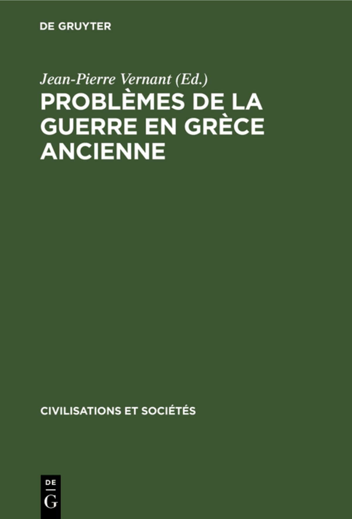 Cover image for Problèmes de la guerre en Grèce ancienne ISBN 9783110985825