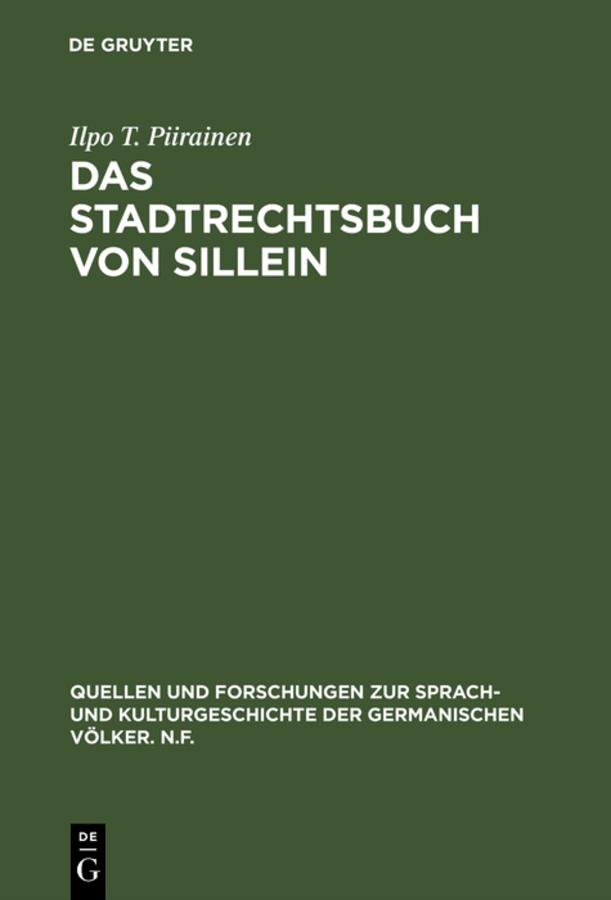 Cover image for Das Stadtrechtsbuch von Sillein ISBN 9783110035438