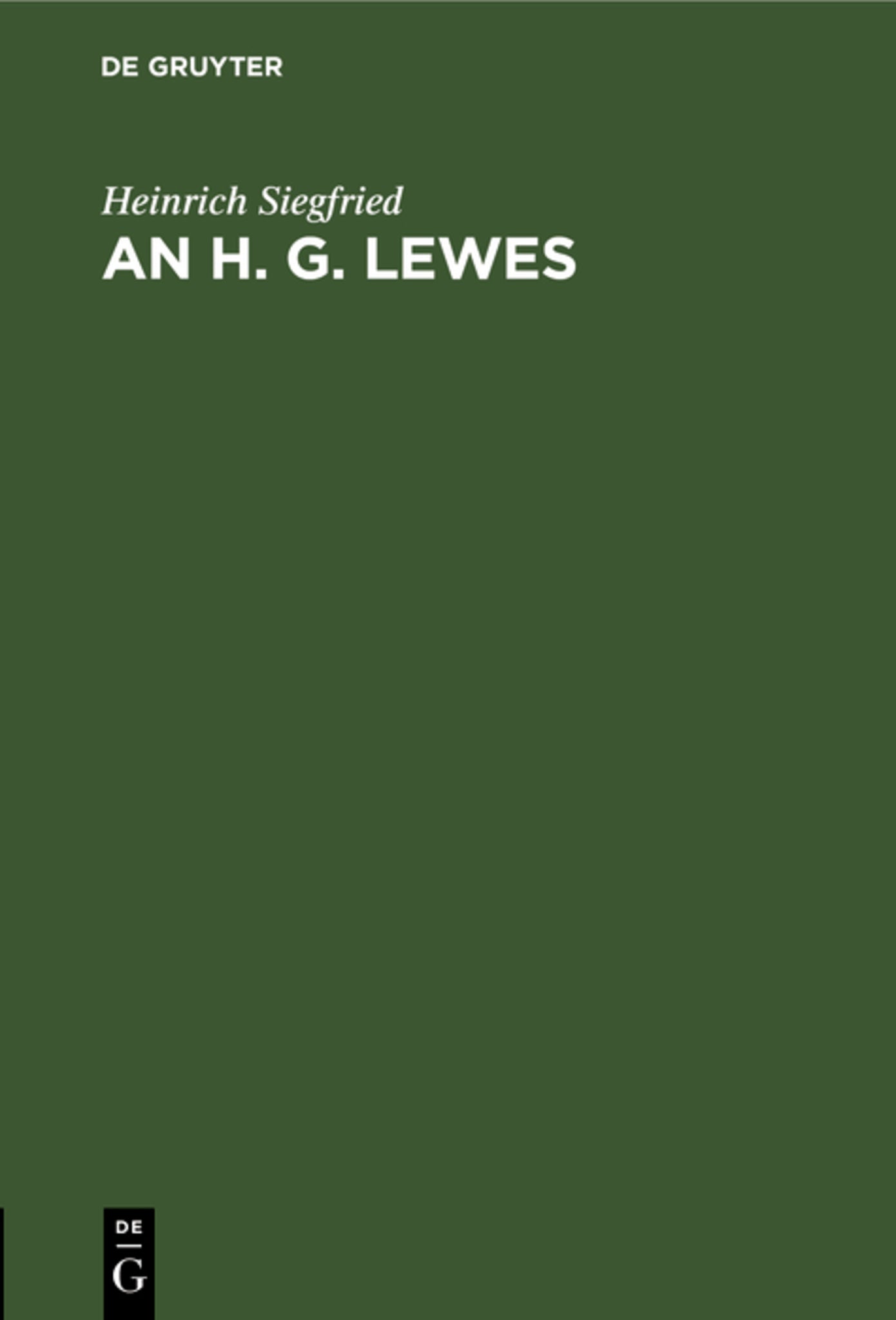 An H. G. Lewes