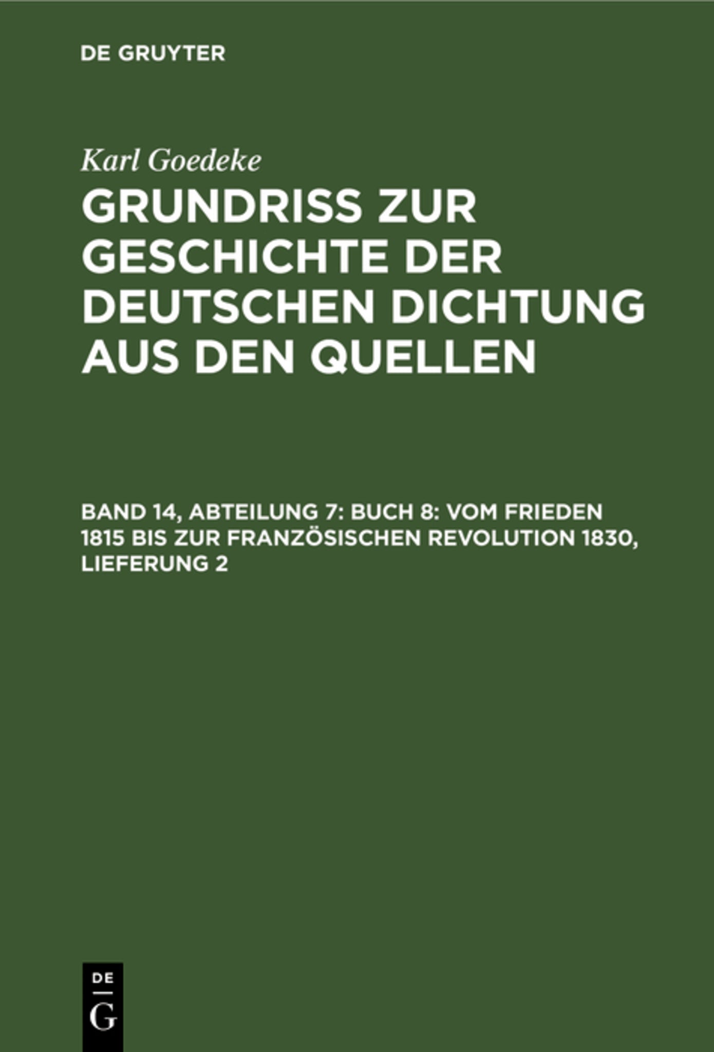 Buch 8: Vom Frieden 1815 bis zur französischen Revolution 1830, Lieferung 2