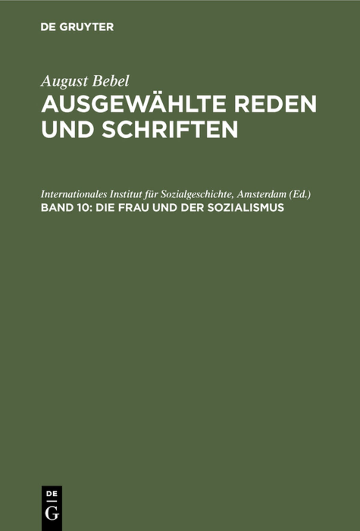 Cover image for Die Frau und der Sozialismus ISBN 9783598112379