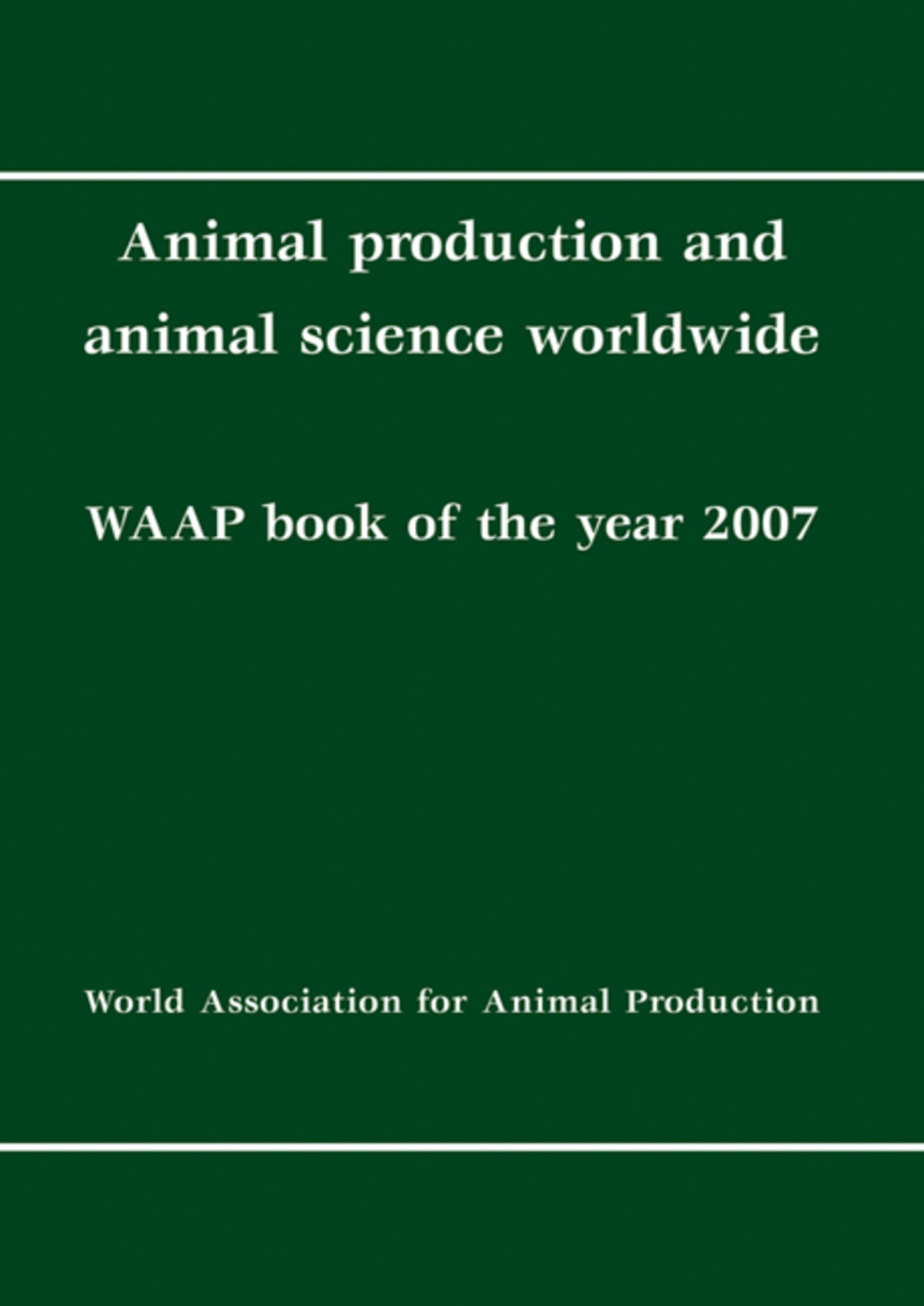Animal production and animal science worldwide