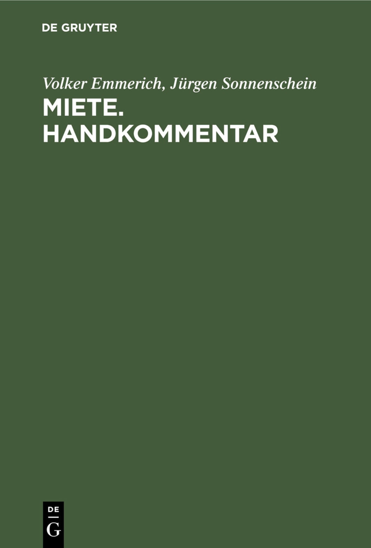 Miete. Handkommentar