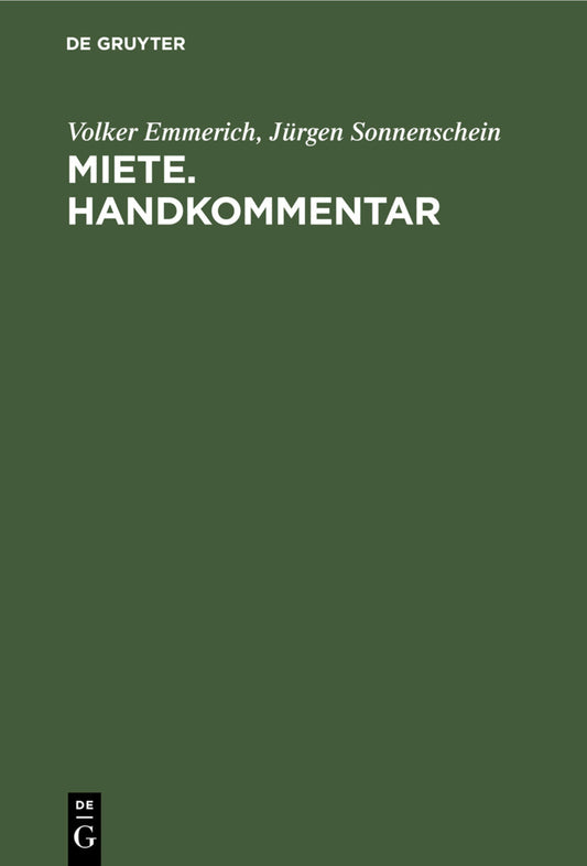 Miete. Handkommentar