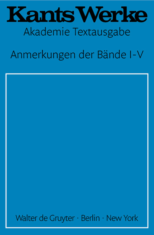 Anmerkungen der Bände I-V