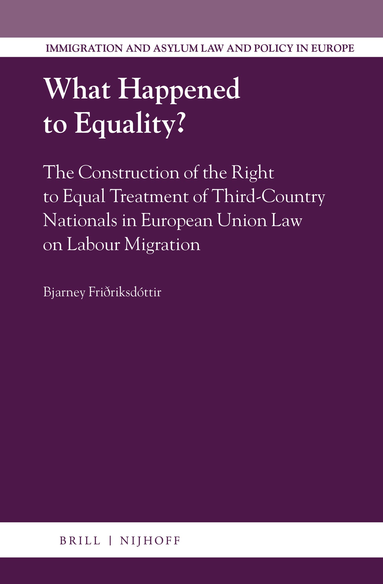 Cover image for What Happened to Equality? ISBN 9789004345232