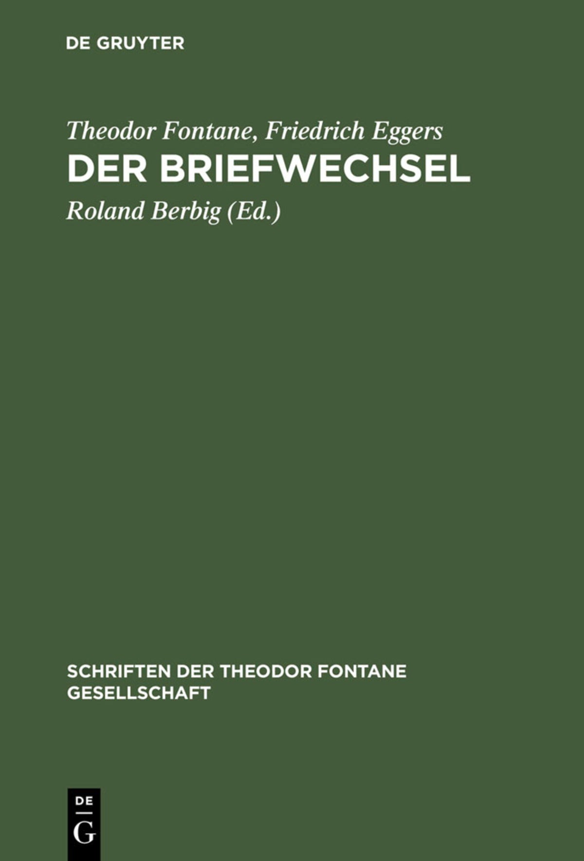 Cover image for Der Briefwechsel ISBN 9783110149876