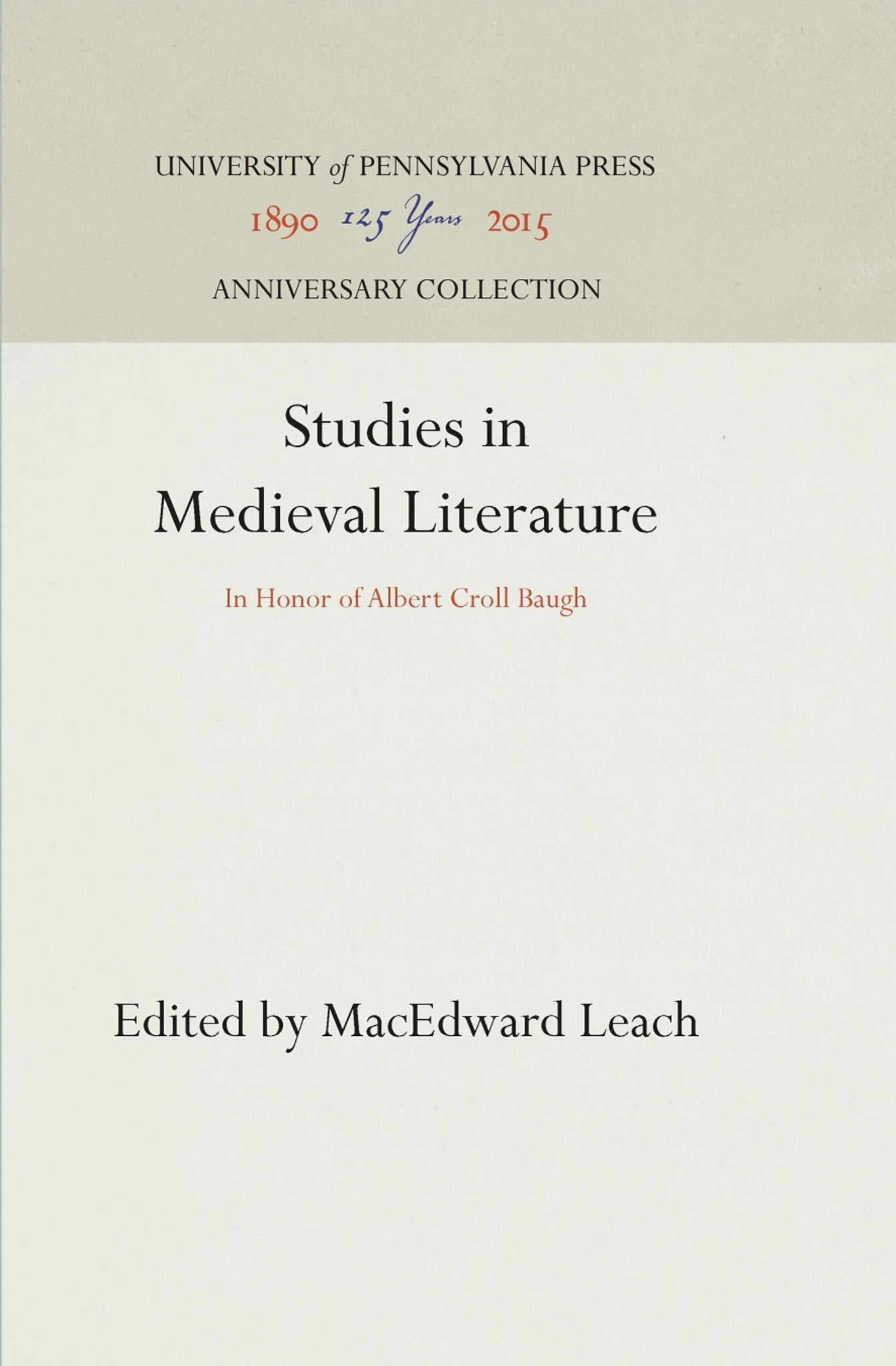 Studies in Medieval Literature