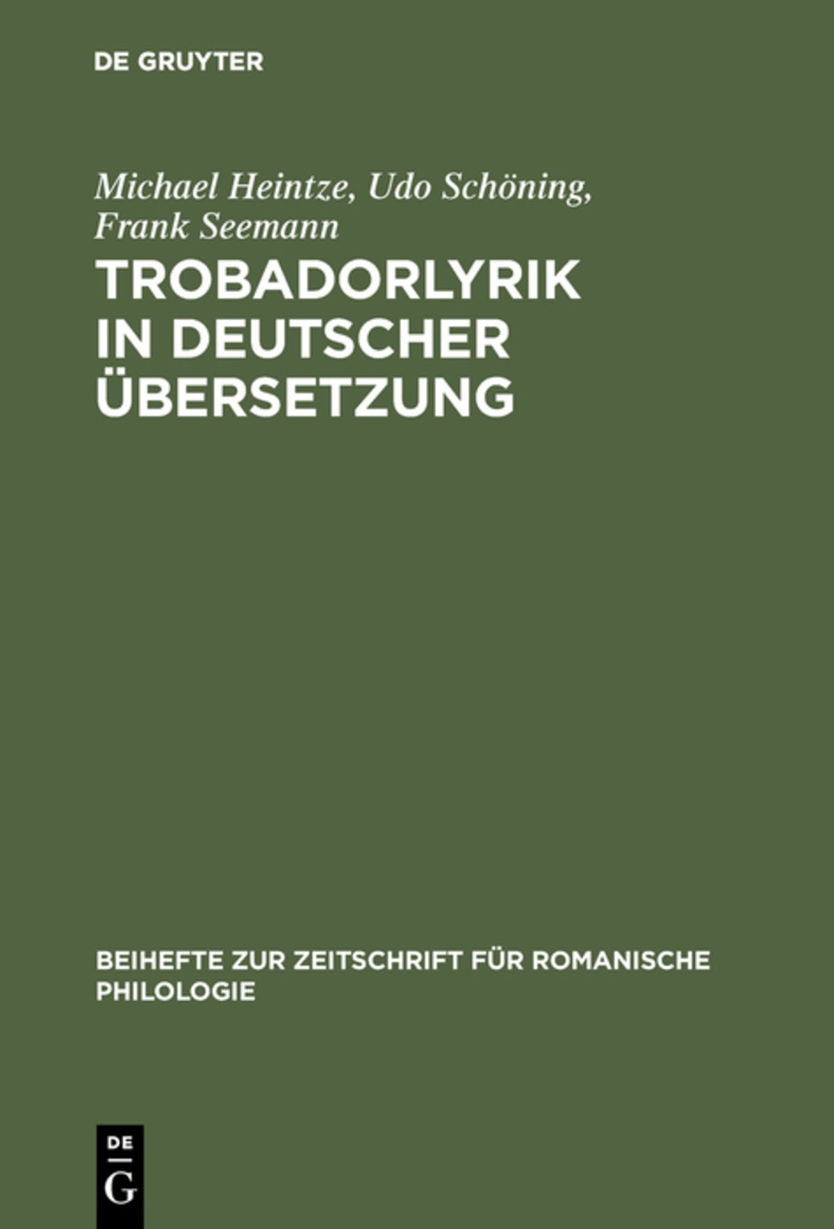 Cover image for Trobadorlyrik in deutscher Übersetzung ISBN 9783484523227
