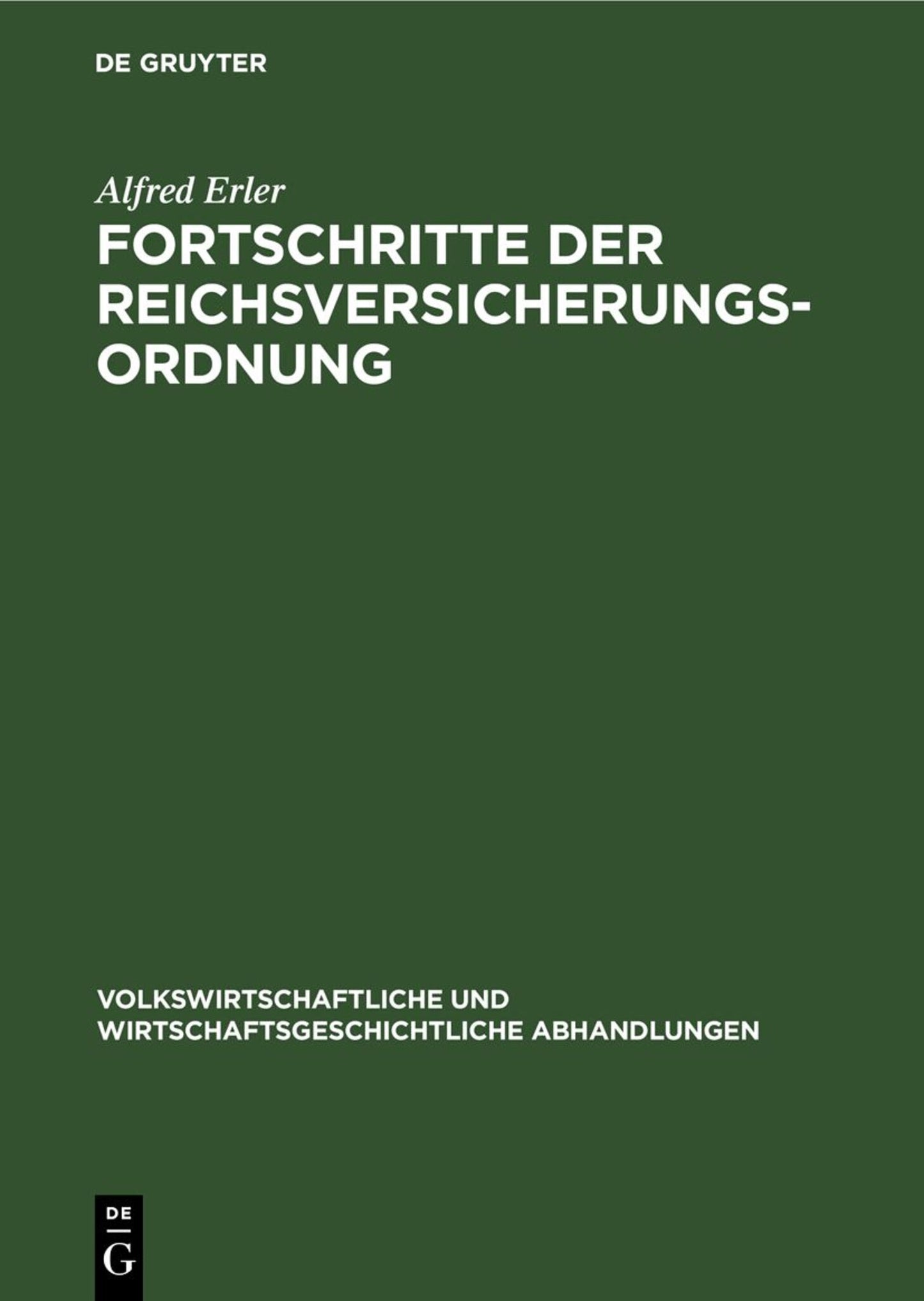 Fortschritte der Reichsversicherungsordnung