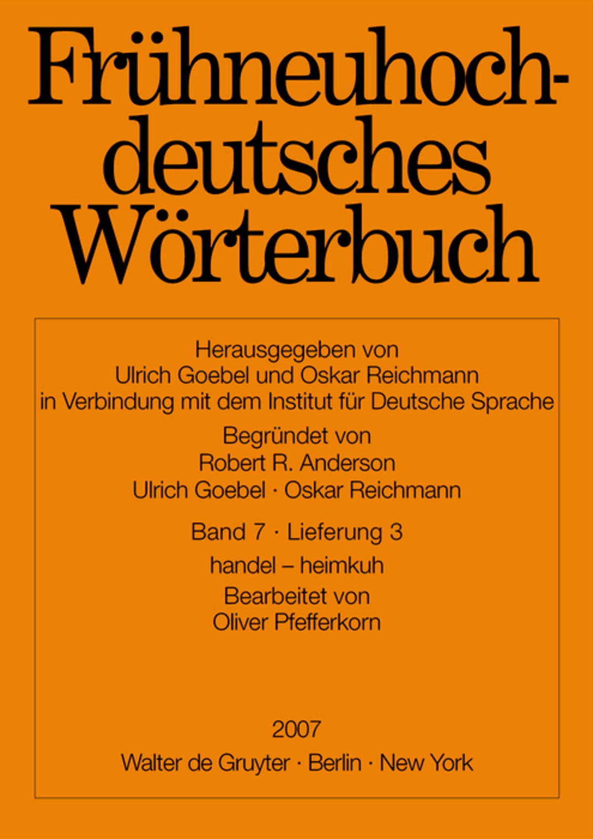 Cover image for handel - heimkuh ISBN 9783110196573