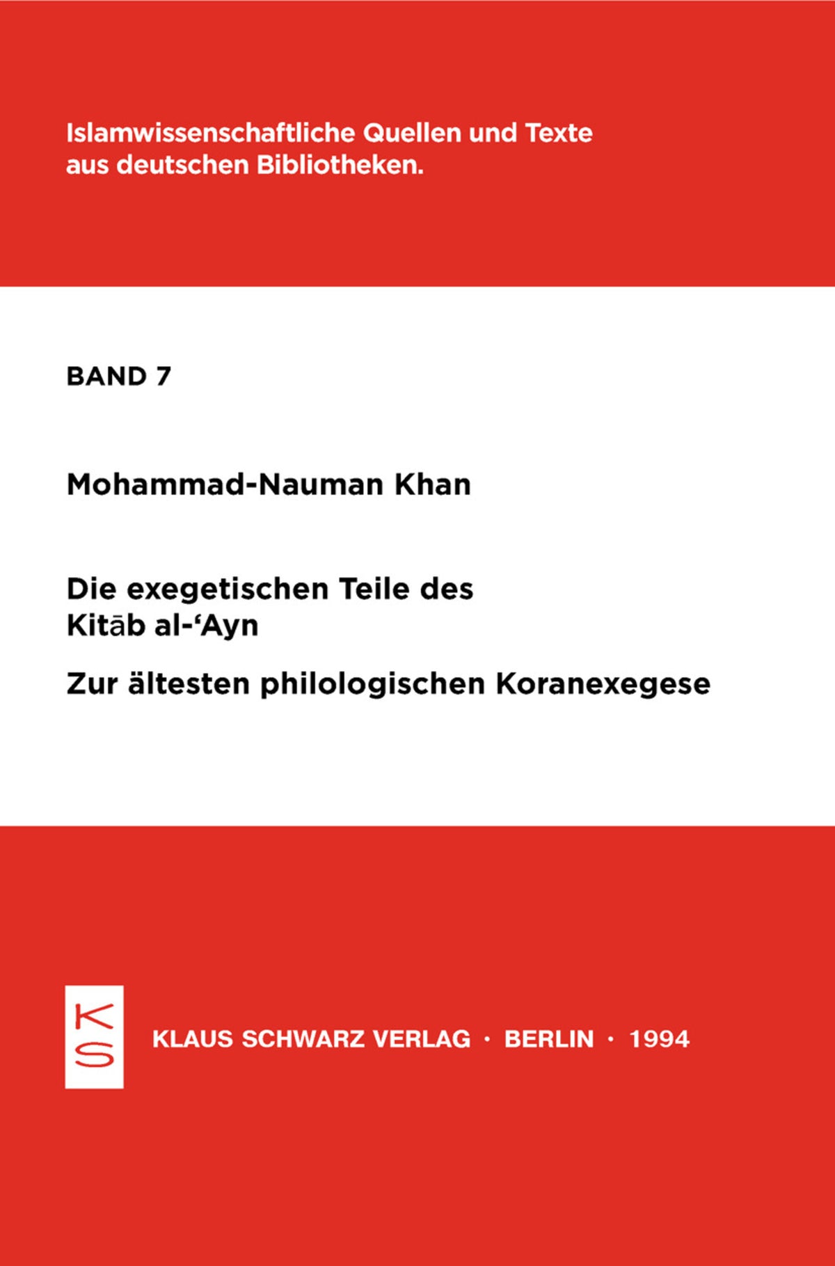 Cover image for Die exegetischen Teile des Kitab al-'Ayn ISBN 9783879971060
