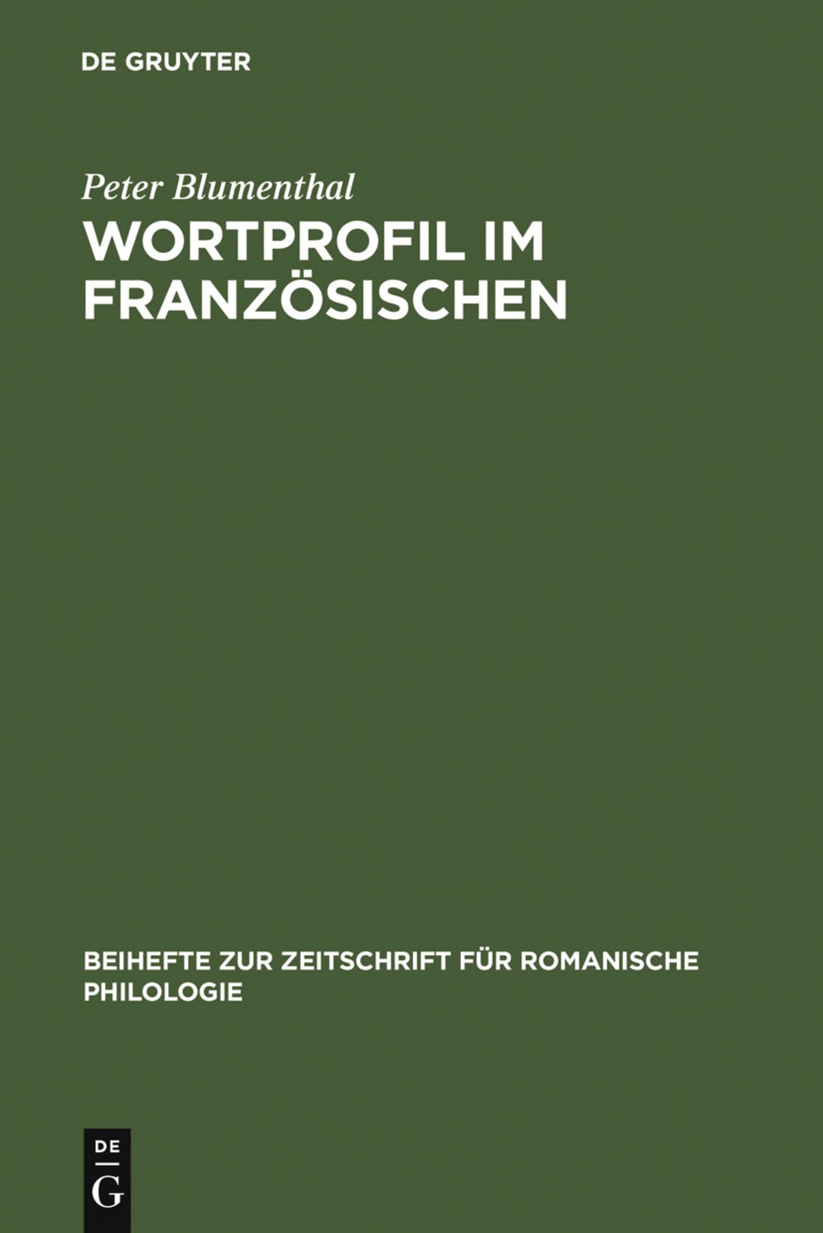 Cover image for Wortprofil im Französischen ISBN 9783484523326