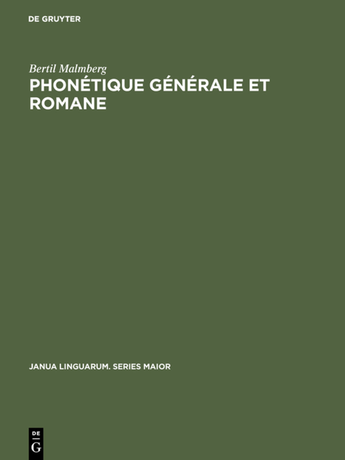 Cover image for Phonétique générale et romane ISBN 9783110995862