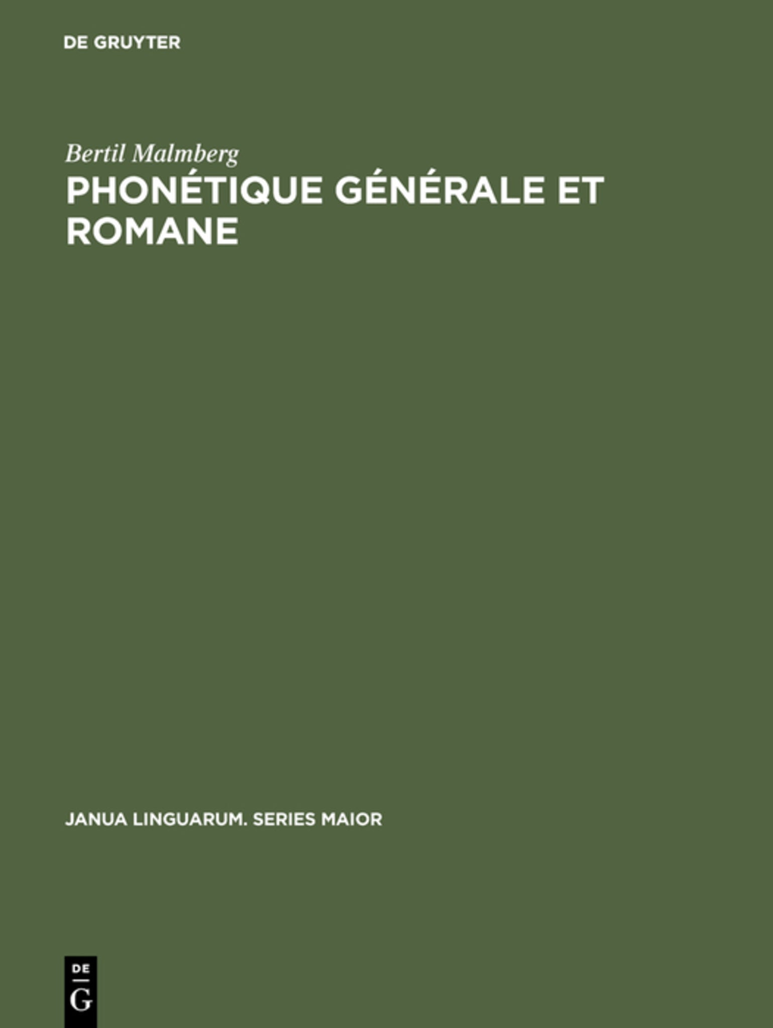 Cover image for Phonétique générale et romane ISBN 9783110995862