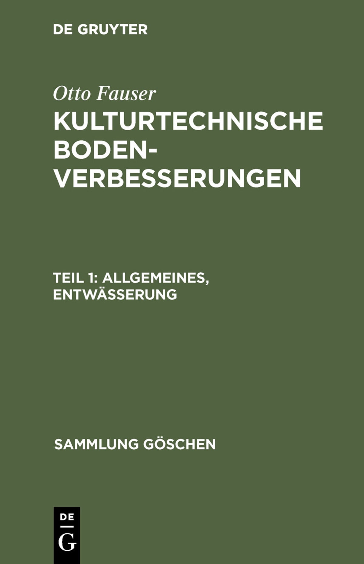 Cover image for Allgemeines, Entwässerung ISBN 9783111006598